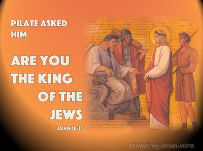 John 18:33 Pilate Asked Him Are You The King Of The Jews (orange)